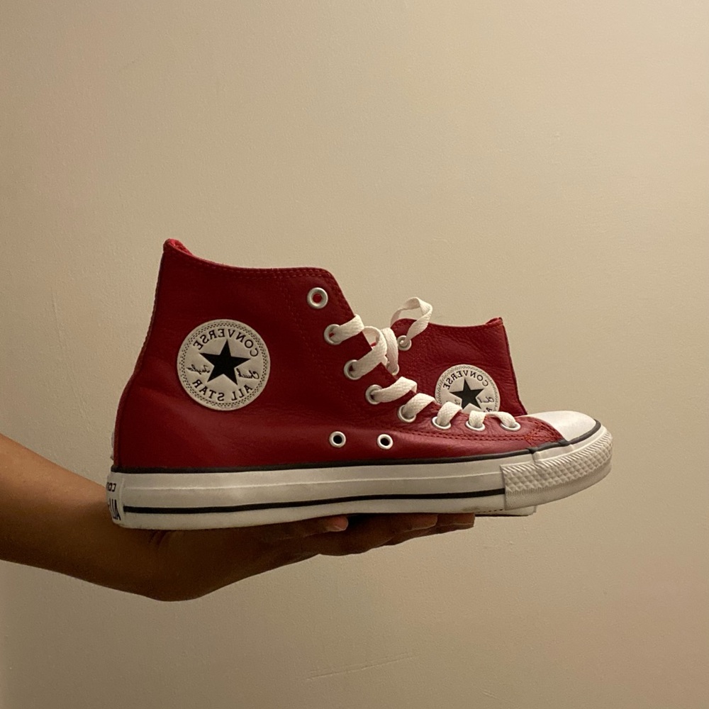 Red Leather Converse